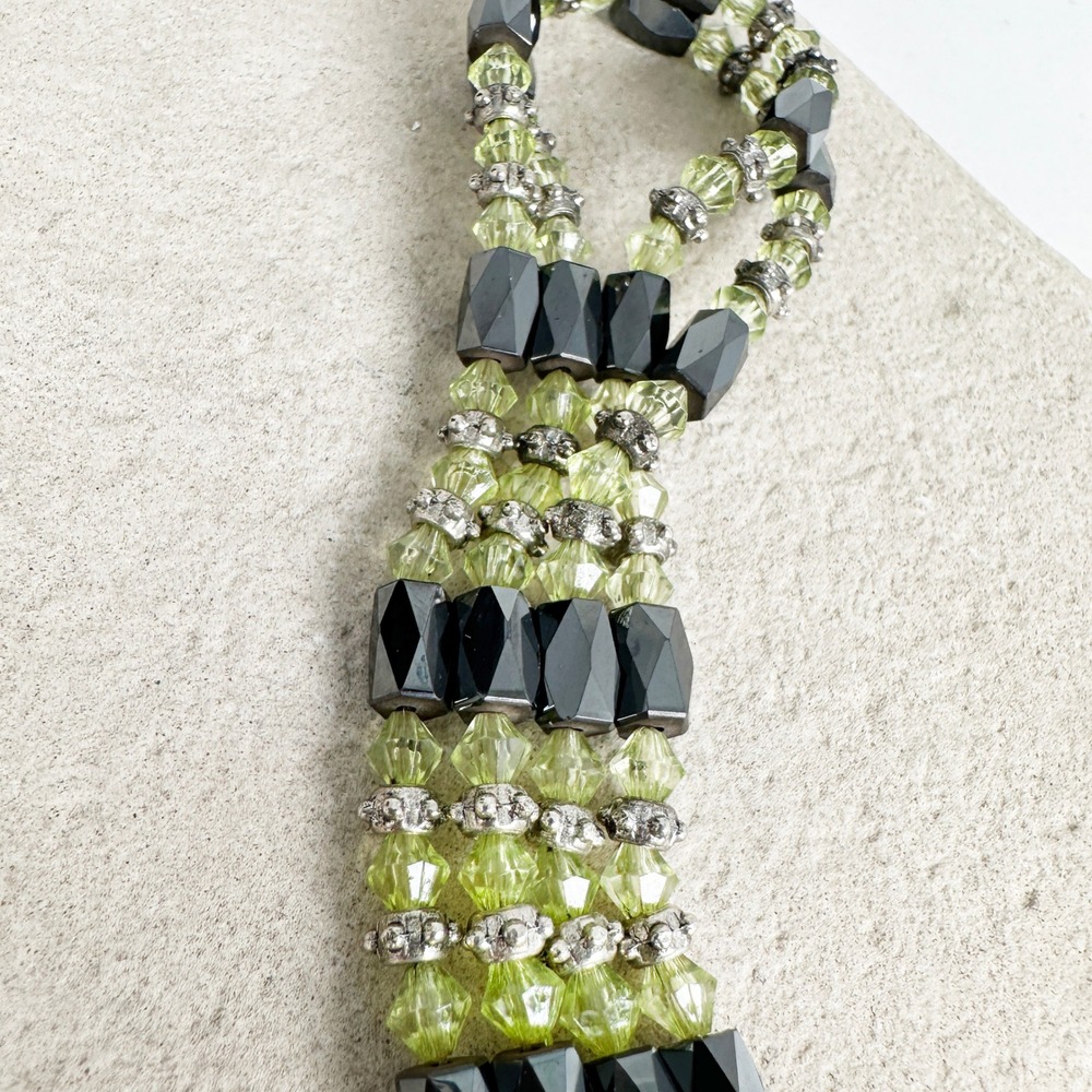 Magnetic Hematite‎ Crystal Wrap 37  Necklace Bracelet Anklet Green Black Therapy